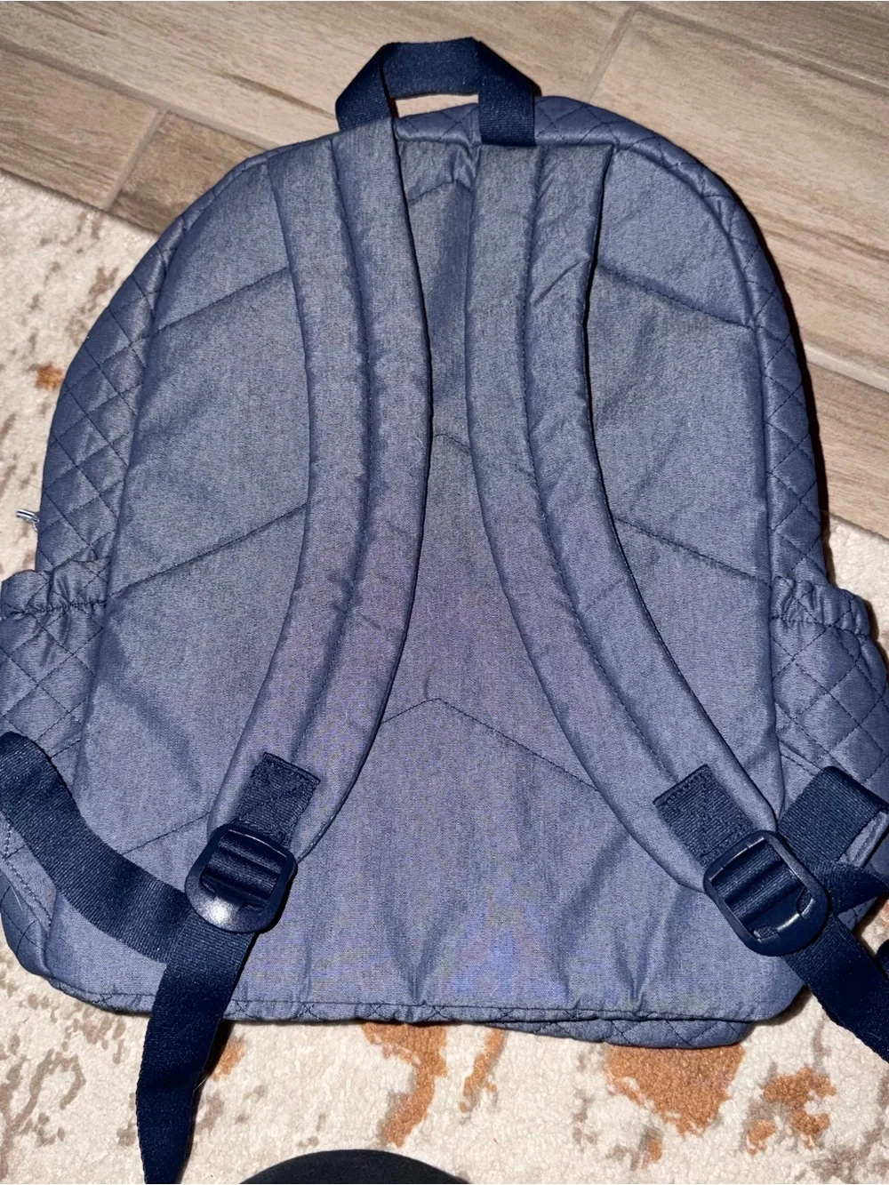 Vera Bradley Quilted Navy Duffel and Backpack Set